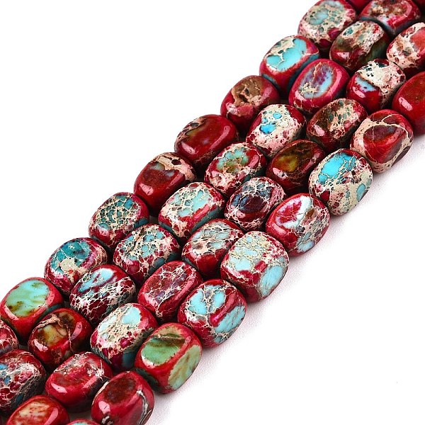 Brins de perles de jaspe impérial naturel