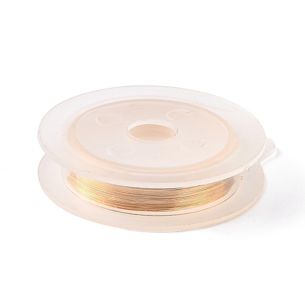 

PandaHall Round Copper Wire for Jewelry Making, Golden, 0.3mm, about 15m/roll Copper Round