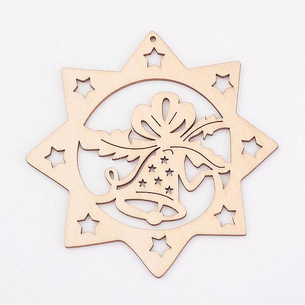 

PandaHall Undyed Wooden Pendants, Eight Pointed Star, for Christmas Theme, Antique White, 100x100x2.5mm, Hole: 2mm Wood Star Orange