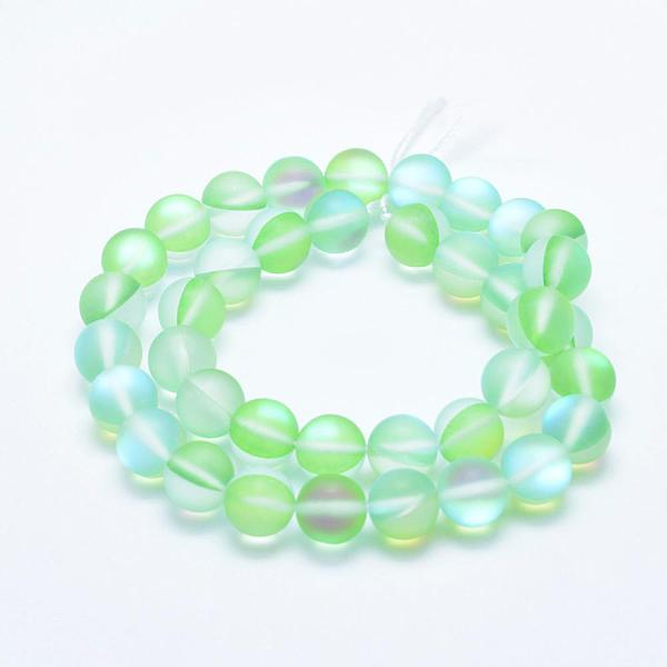 

PandaHall Synthetic Moonstone Beads Strands, Holographic Beads, Dyed, Frosted, Round, Sea Green, 6mm, Hole: 0.5mm, about 62pcs/strand, 14.7...