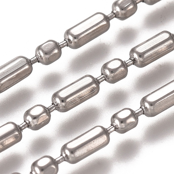 

PandaHall 304 Stainless Steel Ball Chains, Ball and Bar Chains, with Card Paper, Stainless Steel Color, 4.5x2mm and 2mm 304 Stainless Steel