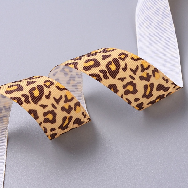 

PandaHall Leopard Printed Grosgrain Ribbons, for Hair Bows, Headbands, Gift Wrapping, Goldenrod, 1 inch(25mm), about 5yards/bundle Polyester..., Gold