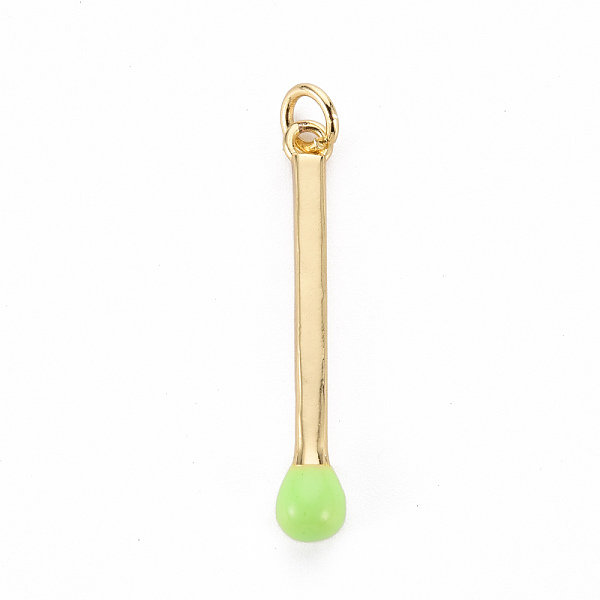 

PandaHall Brass Enamel Pendants, with Jump Ring, Cadmium Free & Nickel Free & Lead Free, Match, Real 16K Gold Plated, Lawn Green, 30x4.5mm...