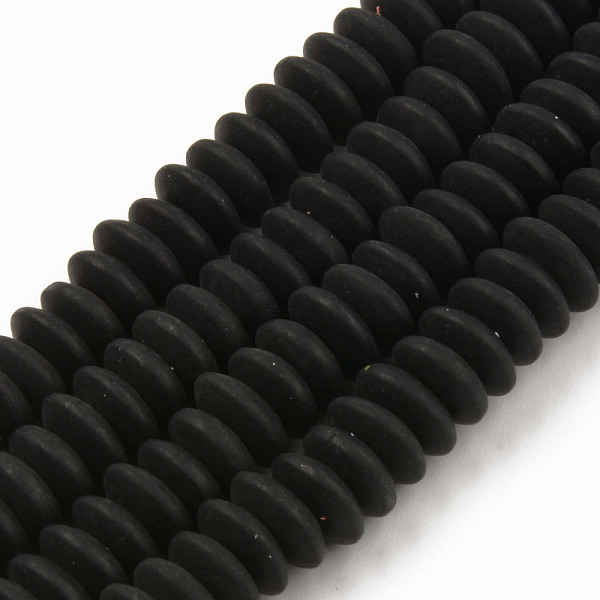 

PandaHall Handmade Polymer Clay Beads Strands, Flat Round, Black, 8.5~9x3.5mm, Hole: 1.6mm, about 112pcs/strand, 15.75 inch~16.14 inch...