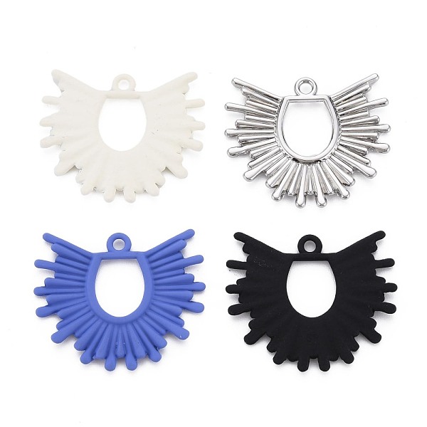 

PandaHall Rack Plating Spray Painted Alloy Pendants, Cadmium Free & Lead Free, Fan, Mixed Color, 29x34x2.5mm, Hole: 2mm Alloy Fan Multicolor