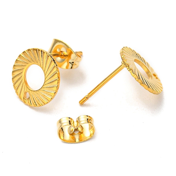 

PandaHall 201 Stainless Steel Stud Earrings Finding, with 304 Stainless Steel Pins, Donut, Real 24K Gold Plated, 10mm, Hole: 1mm, Pin: 0.8mm...