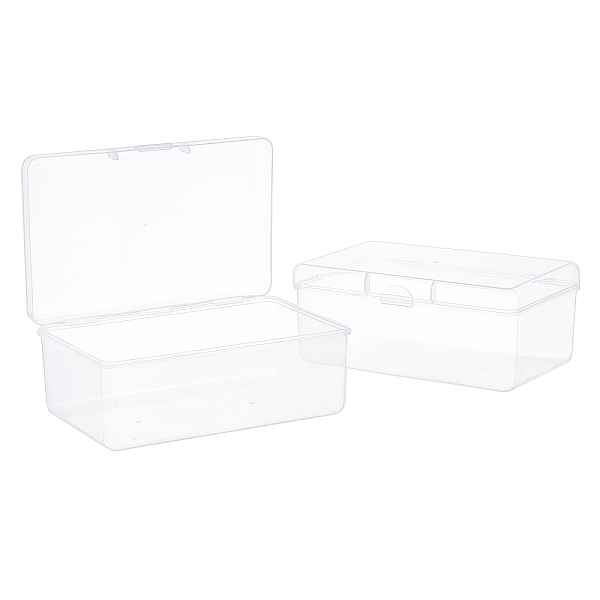 PandaHall Polypropylene(PP) Storage Containers Box Case, with Lids, for Small Items and Other Craft Projects, Rectangle, Clear...