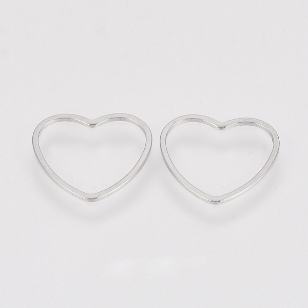 

PandaHall 304 Stainless Steel Linking Ring, Heart, Stainless Steel Color, 14x15.5x1mm 304 Stainless Steel Heart