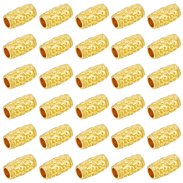 

PandaHall BENECREAT 50Pcs Tibetan Style Alloy Beads, Column, Real 24K Gold Plated, 12x6.5mm, Hole: 3.5mm Alloy Column