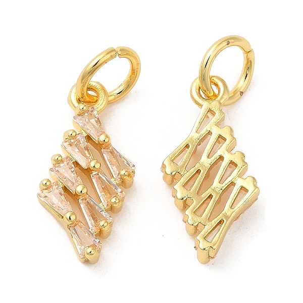 

PandaHall Rack Plating Brass Pave Clear Cubic Zirconia Pendants, Rhombus Charms with Jump Ring, Long-Lasting Plated, Lead Free & Cadmium...