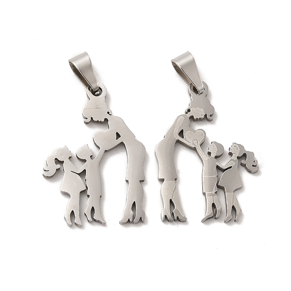 

PandaHall Mother's Day/Teachers' Day 201 Stainless Steel Pendants, Mother with Son & Daughter/Teacher with Students Charms, Stainless Steel...