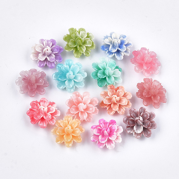 

PandaHall Synthetic Coral Beads, Dyed, Flower, Mixed Color, 17.5x18x10mm, Hole: 1.5mm Synthetic Coral Flower Multicolor
