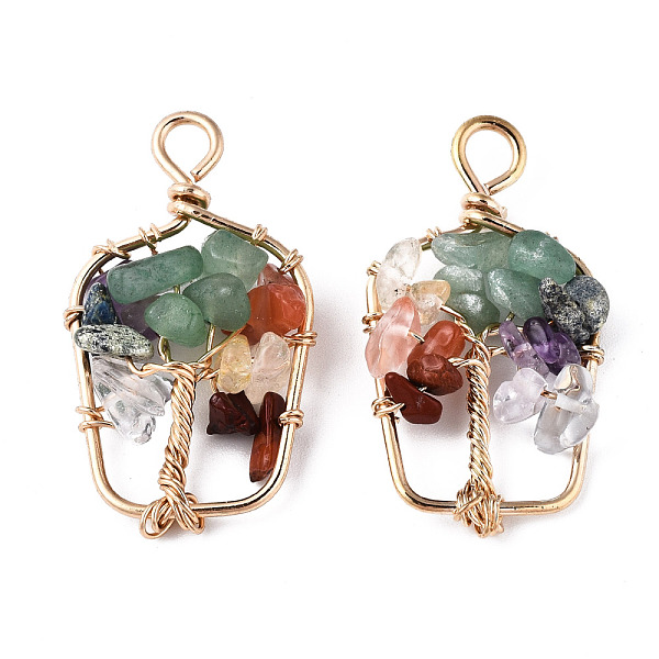 

PandaHall Natural Mixed Stone Pendants, Golden Tone Brass Wire Wrapped, Tree, Bottle, 37~38x21.5~22.5x4.5~7.5mm, Hole: 4mm Mixed Stone...