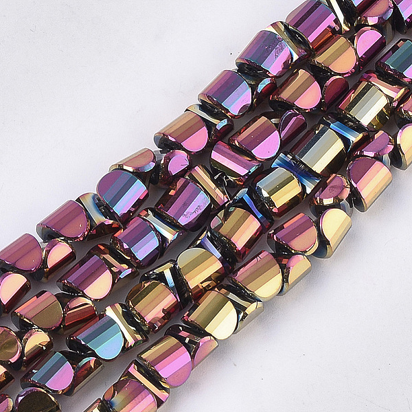 

PandaHall Electroplate Glass Beads Strands, Faceted, Colorful, 6x6x4mm, Hole: 1.2mm, about 100pcs/strand, 15.7 inch Glass Others