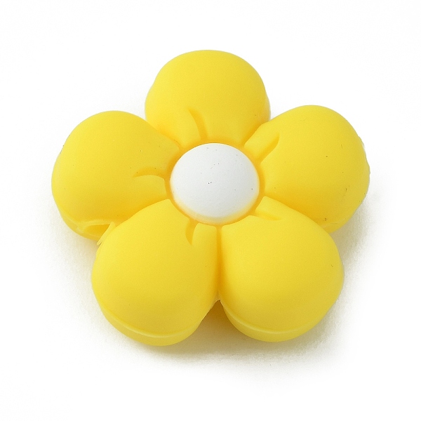

PandaHall Silicone Beads, DIY Nursing Necklaces and Bracelets Making, Chewing Pendants For Teethers, Flower, Yellow, 26x27x10mm, Hole: 2mm...