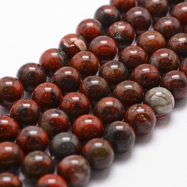Brins bréchique jaspe de perles naturelles
