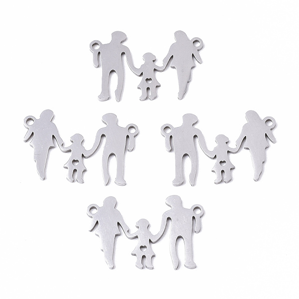 

PandaHall 201 Stainless Steel Links Connectors, Laser Cut, Family, Stainless Steel Color, 15x22x1mm, Hole: 1.4mm 201 Stainless Steel Human