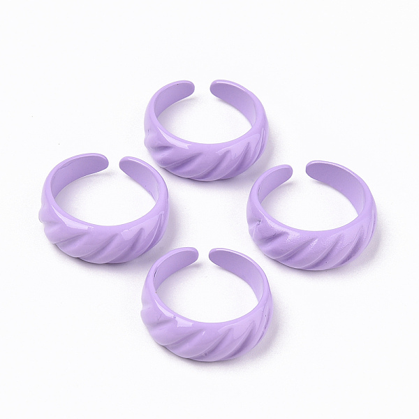 

PandaHall Spray Painted Alloy Cuff Rings, Open Rings, Cadmium Free & Lead Free, Lilac, US Size 7 1/4(17.5mm) Alloy Purple