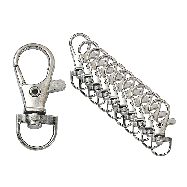 

PandaHall Alloy Swivel Lobster Claw Clasps, Swivel Snap Hook, Cadmium Free & Nickel Free & Lead Free, Gunmetal, 35x13mm, Hole: 8.5mm Alloy