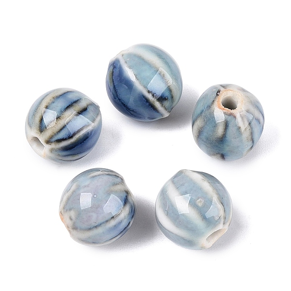 Vintage Porcelain Corrugated Beads