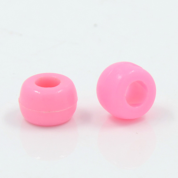 

PandaHall Acrylic European Beads, Rondelle, Large Hole Beads, Pearl Pink, 9x6mm, Hole: 4mm, about 1600pcs/500g Acrylic Rondelle Pink