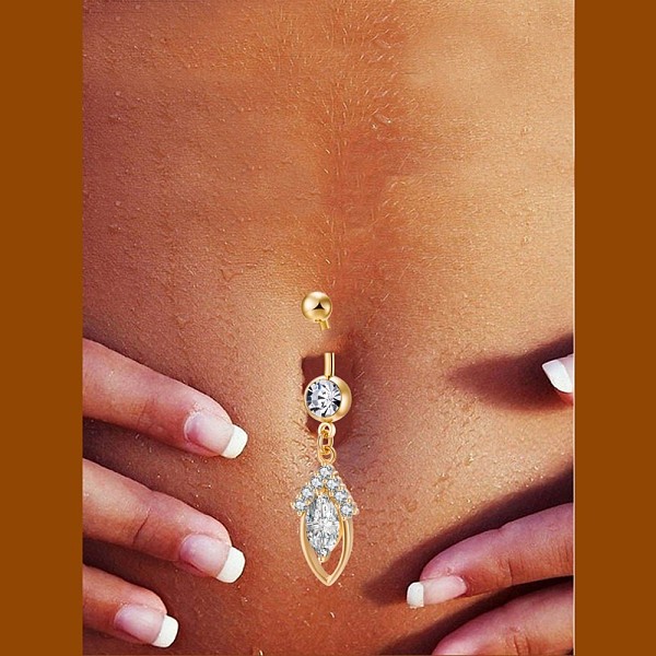 

PandaHall Brass Cubic Zirconia Navel Ring, Belly Rings, with 304 Stainless Steel Bar, Cadmium Free & Lead Free, Real 18K Gold Plated, Horse..., Clear