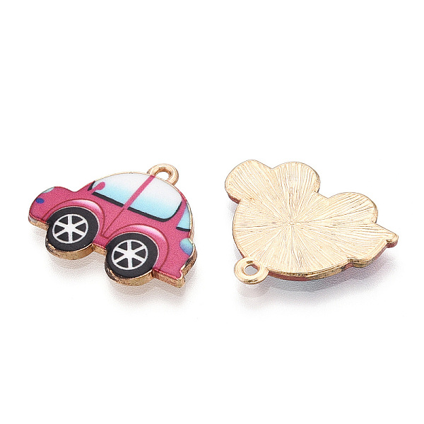 

PandaHall Printed Alloy Pendants, Car Charms, Camellia, 18.5x22.5x1.5mm, Hole: 1.5mm Alloy Car Pink