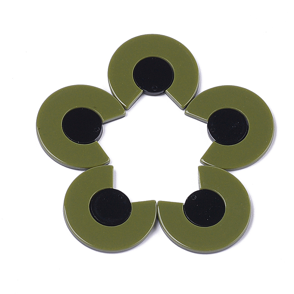 

PandaHall Cellulose Acetate(Resin) Pendants, Large Semicircle, Dark Olive Green, 33.5x37.5x3.5mm, Hole: 1.5mm Cellulose Acetate Others Green