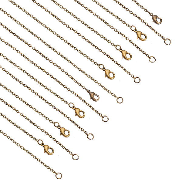

PandaHall Iron Cable Chain Necklace Making, with Lobster Claw Clasps, Antique Bronze, 16 inch, 24pcs/box Iron