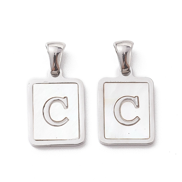 

PandaHall 304 Stainless Steel Pave Shell Pendants, Rectangle Charm, Stainless Steel Color, Letter C, 17.5x12x1.5mm, Hole: 3x5mm Stainless...