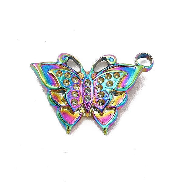 

PandaHall Ion Plating(IP) 304 Stainless Steel Pendant Rhinestone Settings, Butterfly, Rainbow Color, Fit For 0.8mm Rhinestone, 13.5x20x3mm...