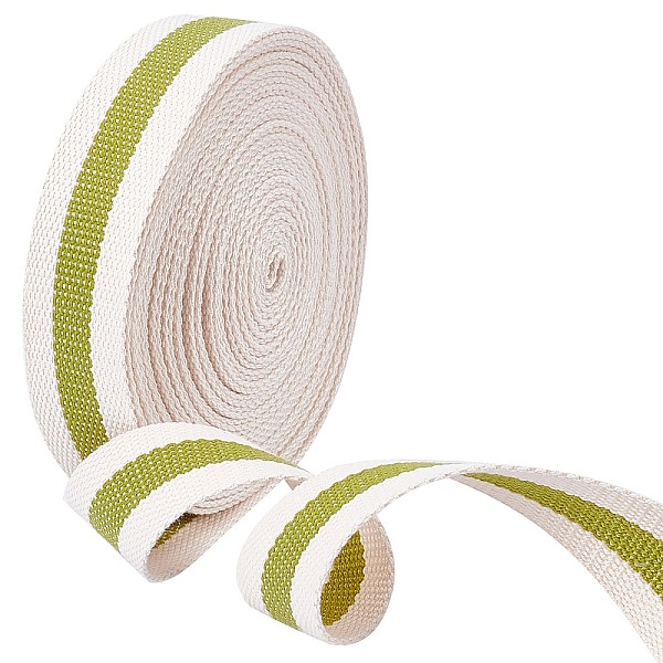 

PandaHall Polyester Braid Ribbon, Flat, Stripe Pattern, Garment Accessories, Yellow Green, 1-1/4 inch(32x1mm), about 10 yards/bundle...