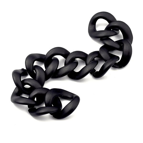 

PandaHall Handmade Spray Painted CCB Plastic Curb Chains, Twisted Chain, for Handbag Chain Making, Oval, Black, Links: 22.5x23x6mm, 39.37...