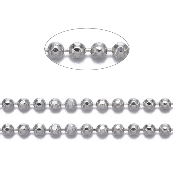 

PandaHall Brass Ball Chains, Faceted, Long-Lasting Plated, Soldered, with Spool, Cadmium Free & Lead Free, Platinum, 1.5mm, about 301.83...