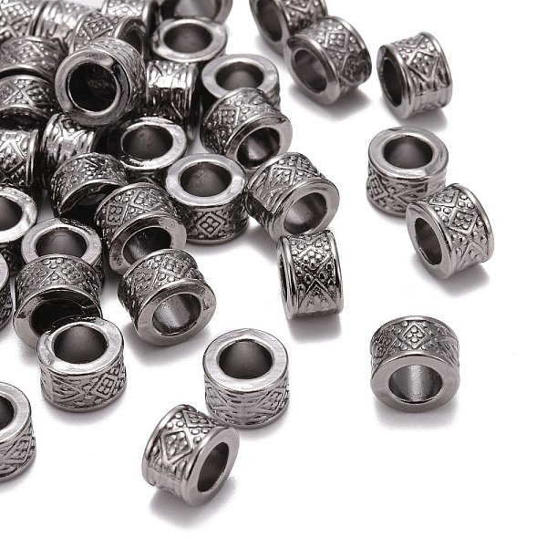 

PandaHall Tibetan Style Alloy European Beads, Large Hole Beads, Lead Free & Cadmium Free, Column, Gunmetal, 8x5mm, Hole: 4.5mm Alloy Column