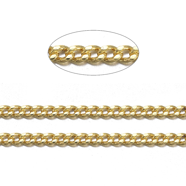 

PandaHall Brass Twisted Chains, Curb Chains, Diamond Cut, Unwelded, Faceted, with Spool, Oval, Lead Free & Nickel Free & Cadmium Free...