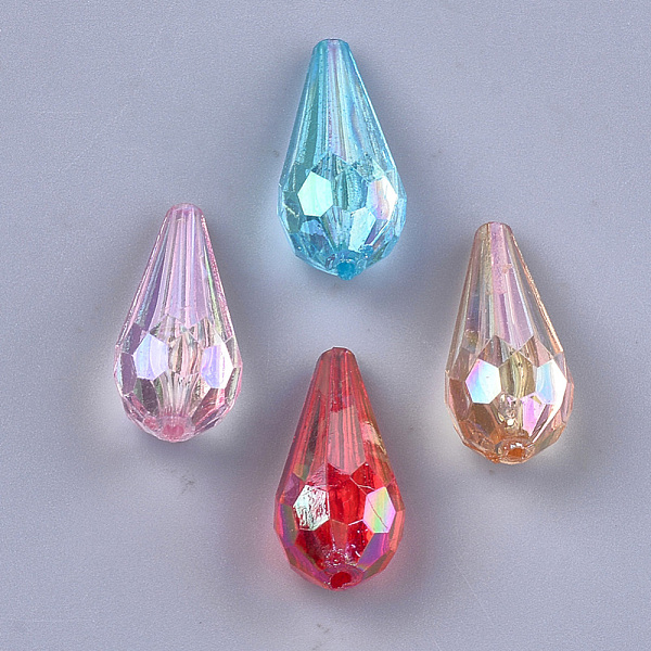 

PandaHall Transparent Acrylic Beads, AB Color, Faceted, Teardrop, Mixed Color, 25x11x11mm, Hole: 1.5mm Acrylic Teardrop Multicolor