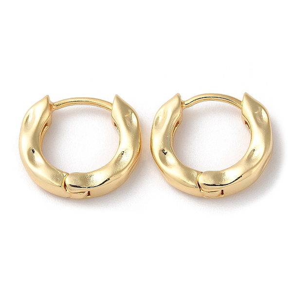 

PandaHall Brass Textured Hoop Earrings, Long-Lasting Plated, Lead Free & Cadmium Free, Real 18K Gold Plated, 16.5x18x4mm Brass Ring