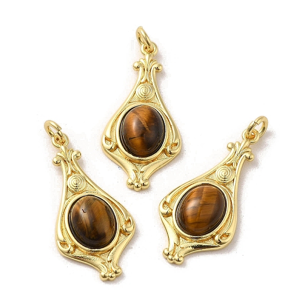 

PandaHall Natural Tiger Eye Pendants, Teardrop Charms with Rack Plating Platinum Tone Brass Findings, Cadmium Free & Lead Free...