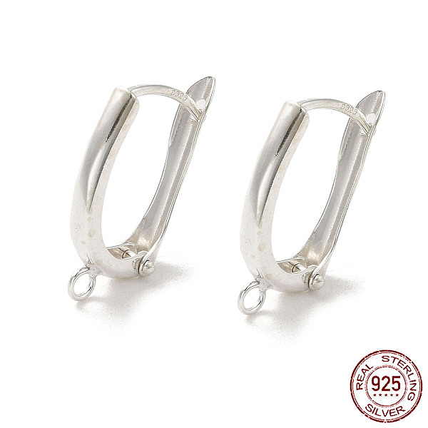

PandaHall 925 Sterling Silver Hoop Earring Finddings, Latch Back with Loops, with S925 Stamp, Silver, 20.5x12x4mm, Hole: 1.6mm, Pin: 1x0.8mm...