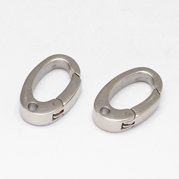 

PandaHall Oval 304 Stainless Steel Keychain Clasp Findings Finding, Snap Clasps, Stainless Steel Color, 15x9x3mm, Hole: 1.5mm 304 Stainless...