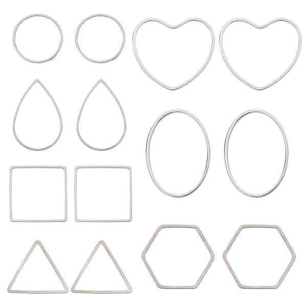 

PandaHall CHGCRAFT Brass Linking Rings, Mixed Shapes, Platinum, 140pcs/box Brass Mixed Shapes