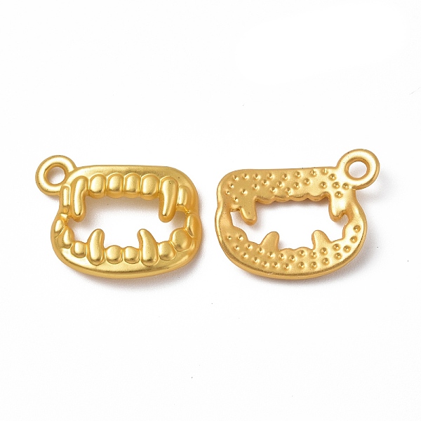 

PandaHall Rack Plating Alloy Pendants, Cadmium Free & Lead Free & Nickle Free, Tooth Charms, Matte Gold Color, 16.5x12x3mm, Hole: 1.8mm...
