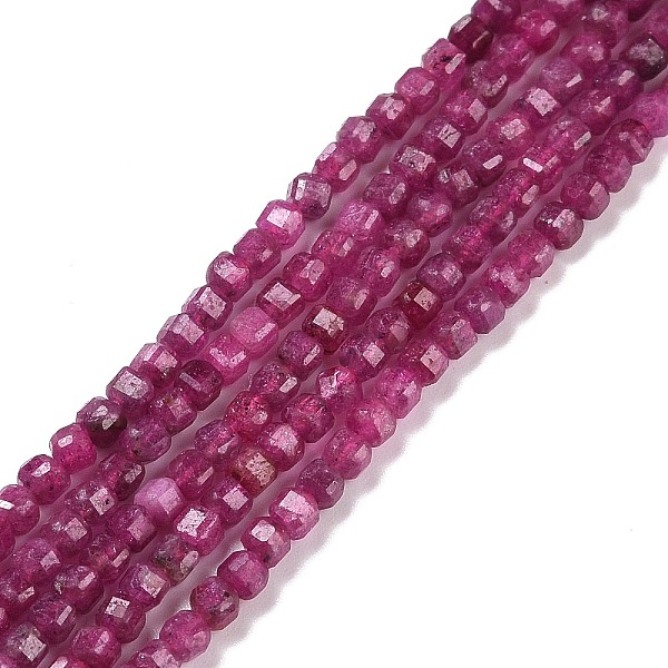 

PandaHall Natural Ruby/Red Corundum Beads Strands, Faceted, Cube, 2.5x2.5x2.5mm, Hole: 0.5mm, about 186~188pcs/strand, 15.16~15.35 inch...