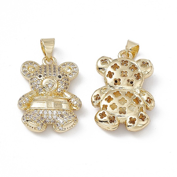

PandaHall Rack Plating Brass Micro Pave Cubic Zirconia Pendants, Cadmium Free & Lead Free, Long-Lasting Plated, Bear Charm, Real 18K Gold..., Clear