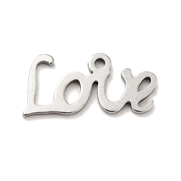 

PandaHall 201 Stainless Steel Pendants, Word Love, Stainless Steel Color, 7.5x16x1mm, Hole: 1.2mm 201 Stainless Steel Word