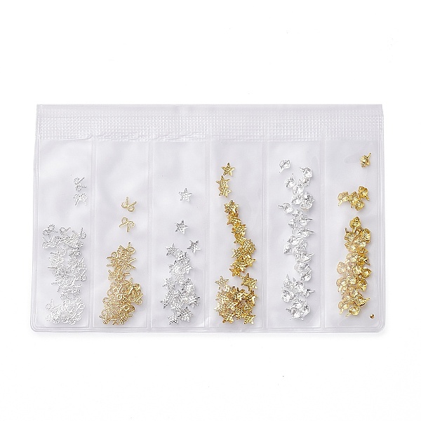 

PandaHall (Defective Closeout Sale), Brass Cabochons, Nail Art Decoration Accessories for Women, Golden & Silver, 4~6x4~5x0.5~1mm Brass...