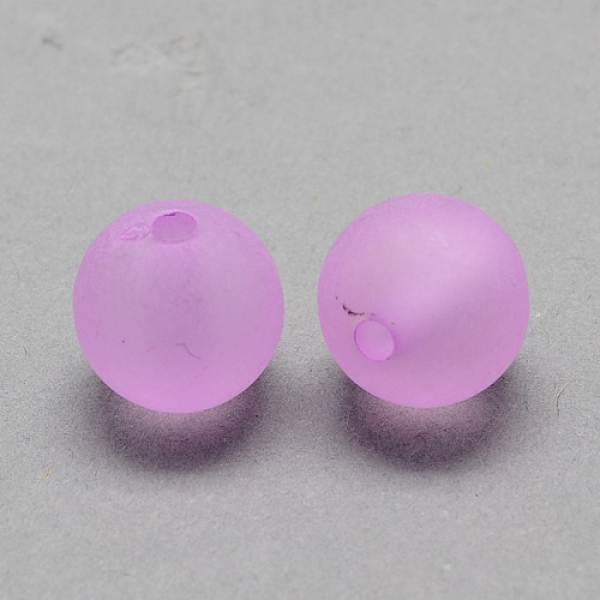 

PandaHall Transparent Acrylic Ball Beads, Frosted Style, Round, Plum, 6mm, Hole: 1mm, about 4200pcs/500g Acrylic Round Purple