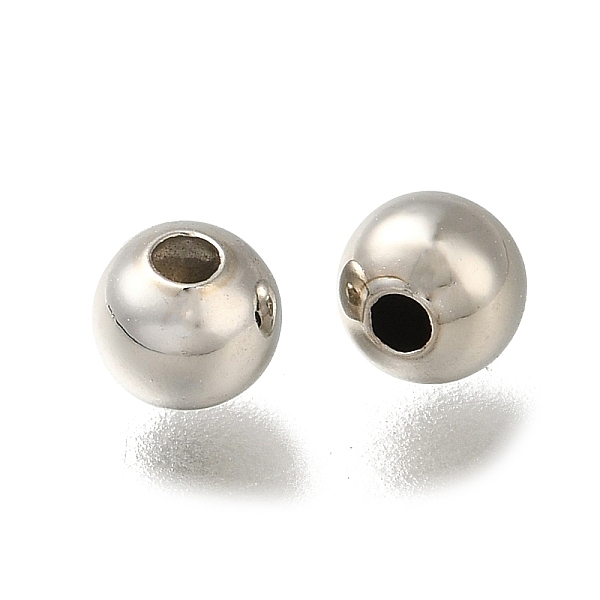 

PandaHall Rack Plating Brass Beads, Long-Lasting Plated, Lead Free & Cadmium Free, Round, Platinum, 5x4.5mm, Hole: 1.5mm Brass Round