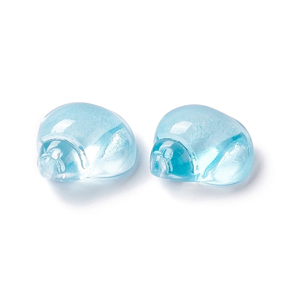 

PandaHall Transparent Glass Beads, Conch, Top Drilled, Deep Sky Blue, 15.5x14x10mm, Hole: 1.2mm Glass Shell Shape